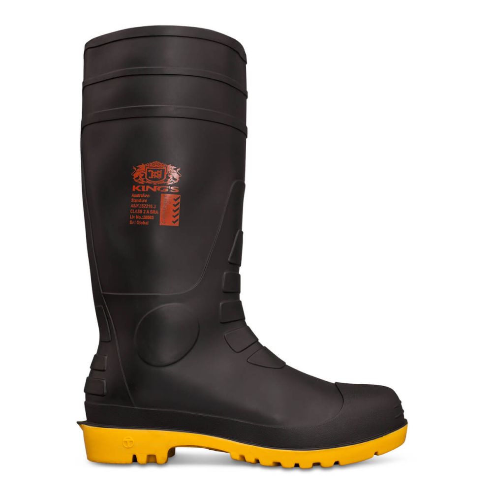 King's Black Safety Gumboot With Penetration Protection King's