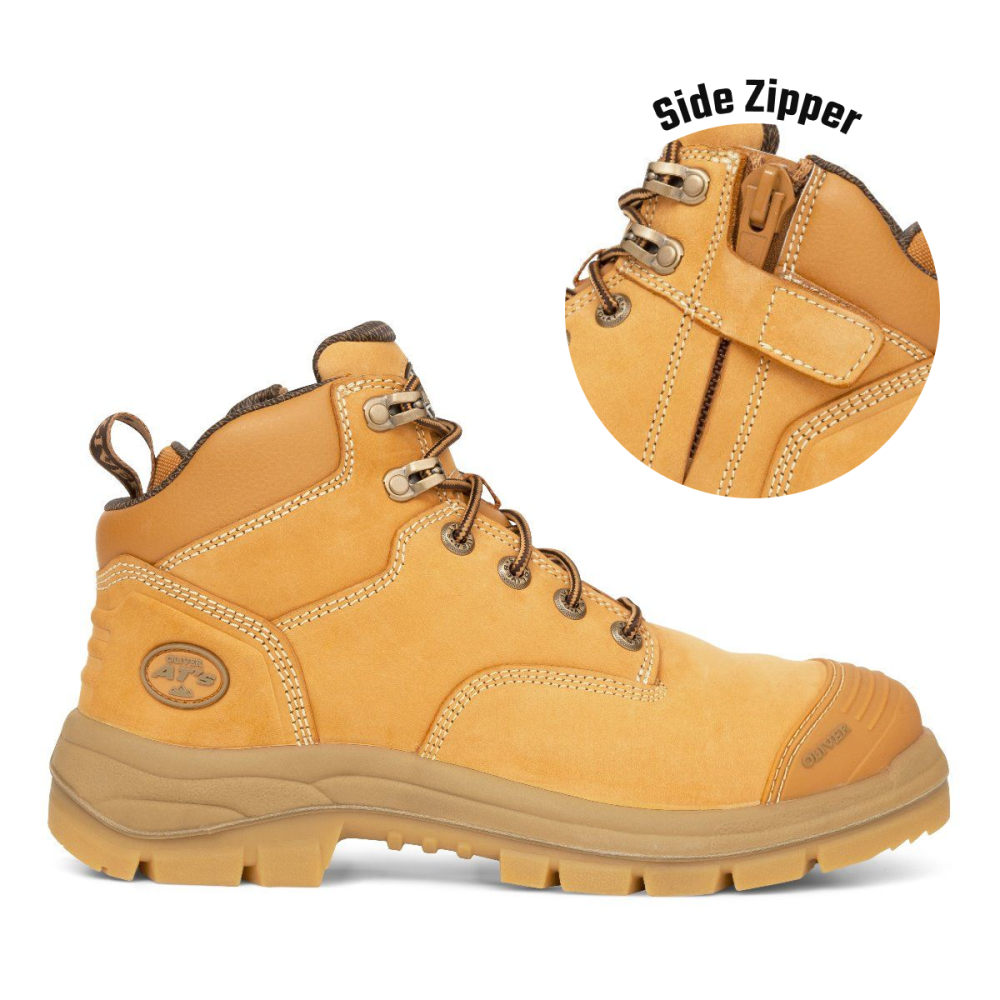 130MM WHEAT ZIP SIDED HIKER BOOT| AT 55 Series | Oliver Footwear