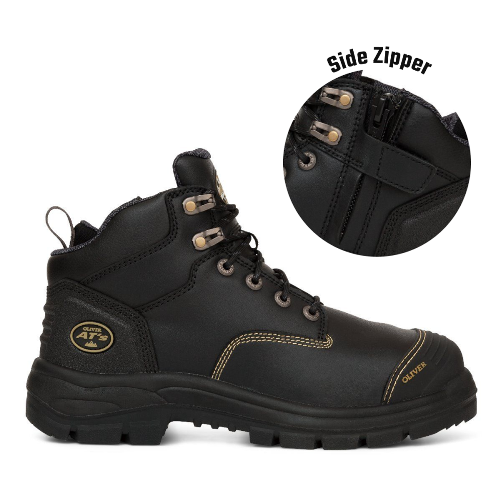 130MM BLACK ZIP SIDED HIKER BOOT| AT 55 Series | Oliver Footwear