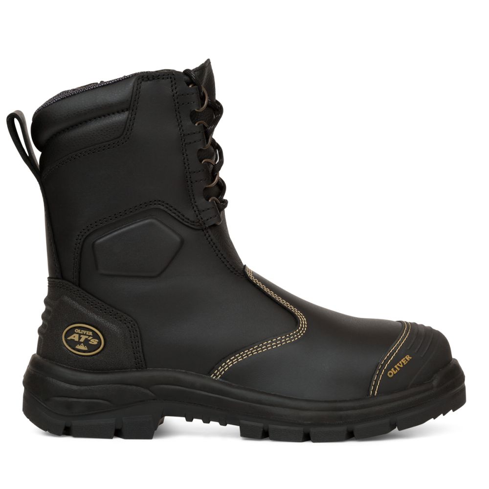 200MM HI-LEG BLACK ZIP SIDED BOOT| AT 55 Series | Oliver