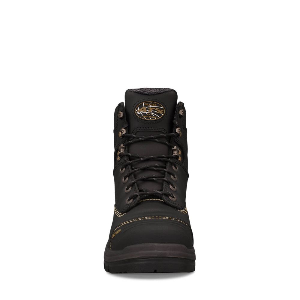 150mm Black Lace Up Boot | AT 55 Series | Oliver Footwear