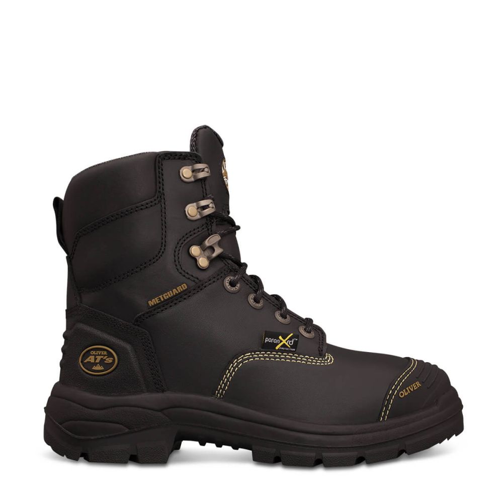 150mm Black Lace Up Met Boot | AT 55 Series | Oliver Footwear display picture 1